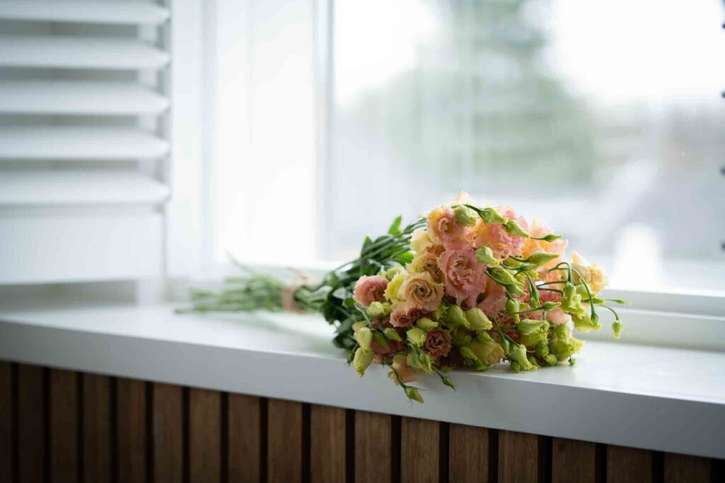 Een boeket met Lisianthus