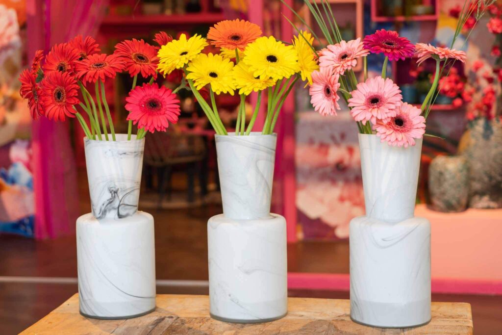 Gekleurde Gerbera's in een vaas