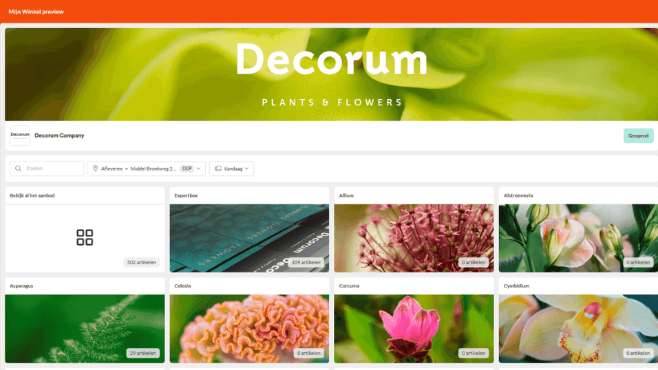 Bloemen in Decorum winkel Floriday